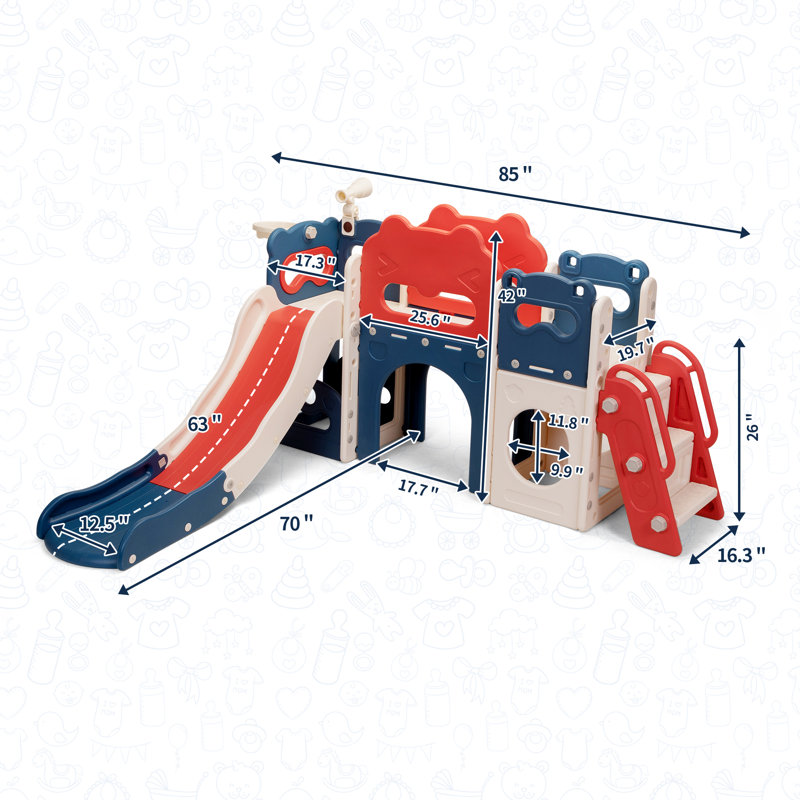 Nyeekoy 85'' W Indoor and Outdoor Plastic Climber Wayfair